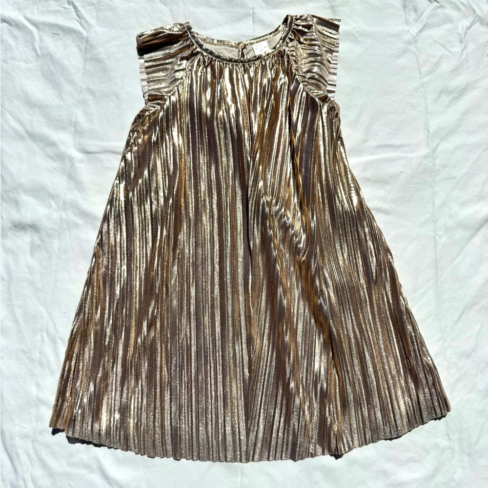 NWOT OshKosh B'gosh Metallic Gold Pleated Dress size 5t